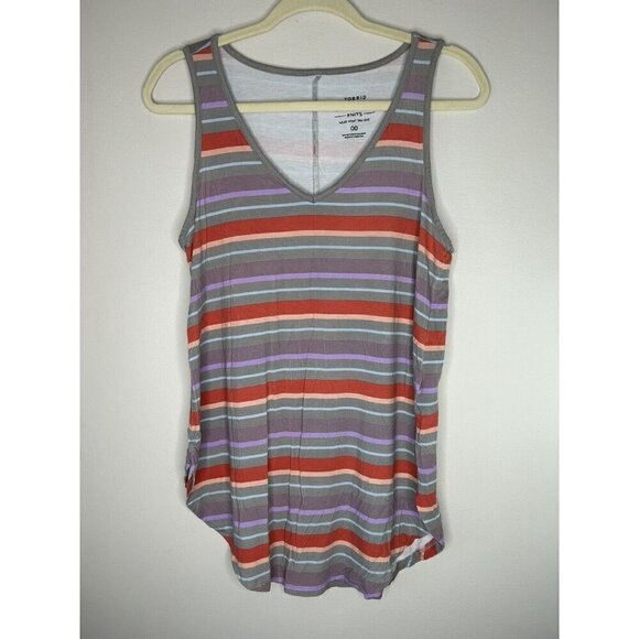 Torrid Super Soft Knit Tank Colorful Striped Womens V Neck Tank Top Size 00 - Picture 3 of 8